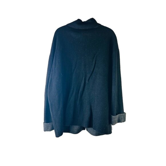 Lauren Ralph Lauren Worsted Wool Zip Cardigan Sweater Coat Black - Picture 6 of 6